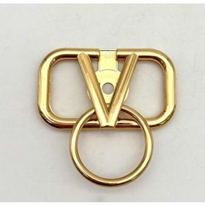 Çanta Aksesuar 7x7 Cm Light Gold V Marka Kilit