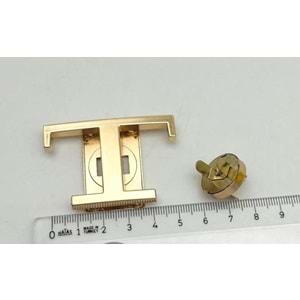 Çanta Aksesuar 5.5x3.5 Cm Light Gold T Model Kilit