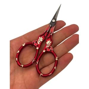 Çanta Aksesuar Kırmızı Renk Vintage Makas 11 cm