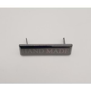 Çanta Aksesuar Handmade Yazılı Metal Etiket Plaka Süs Füme Renk