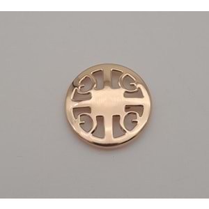 Çanta Aksesuar 3 cm Yuvarlak Model Desenli Light Gold Plaka Süs