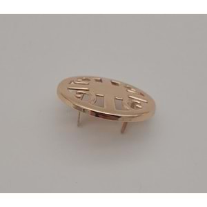 Çanta Aksesuar 3 cm Yuvarlak Model Desenli Light Gold Plaka Süs