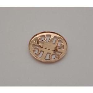 Çanta Aksesuar 3 cm Yuvarlak Model Desenli Light Gold Plaka Süs