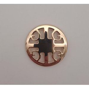 Çanta Aksesuar 3 cm Yuvarlak Model Desenli Light Gold Plaka Süs