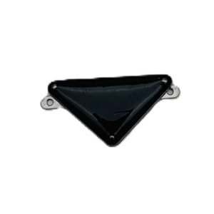 Çanta Aksesuar 3.5x2 Cm Üçgen Metal Plaka Etiket Süs Füme Metalli