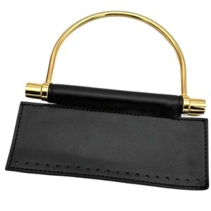 Çanta Aksesuar Suni Derili Metal Çanta Sapı İpek Model Siyah Renk Light Gold Metal (Yeni Model)