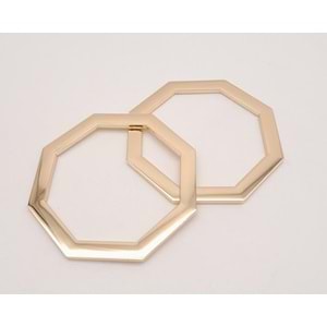 Çanta Aksesuar 10 cm Sekizgen Light Gold Metal Çanta Sapı