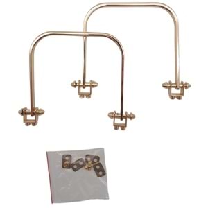Çanta Aksesuar 9x9 cm Light Gold Renk Vidalı Metal Çanta Tutma Sapı