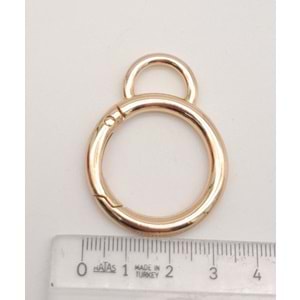 Çanta Aksesuar 2.5 Cm Light Gold Kulaklı Yaylı Halka 1 Adet