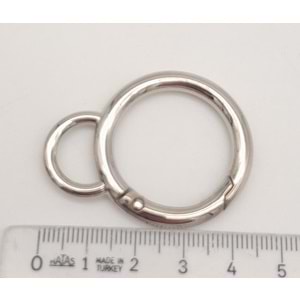 Çanta Aksesuar 2.5 Cm Gümüş Kulaklı Yaylı Halka 1 Adet