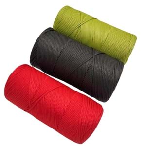 Çanta Aksesuar Polyester Makrome Set (Kırmızı, Fıstık Yeşil, Antrasit)