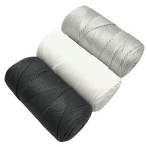 Çanta Aksesuar Polyester Makrome Set (Koyu Gri, Açık Gri, Beyaz)