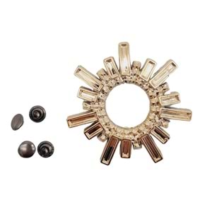 Çanta Aksesuar Plastik Güneş Model Süs Light Gold Renk