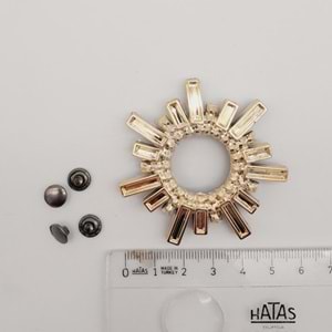 Çanta Aksesuar Plastik Güneş Model Süs Light Gold Renk