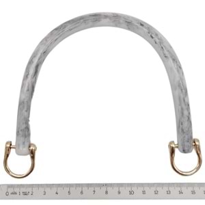 Çanta Aksesuar 16 cm Akrilik Gri Renk Çanta Tutma Sapı Light Gold Metalli