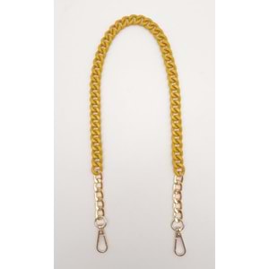 Çanta Aksesuar Renkli Metal 60 cm Kancalı Zincir Hardal Sarı