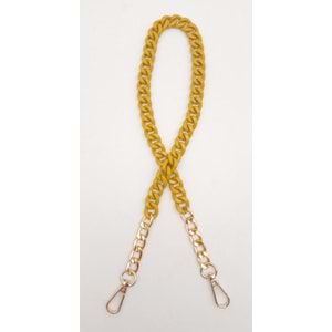 Çanta Aksesuar Renkli Metal 60 cm Kancalı Zincir Hardal Sarı