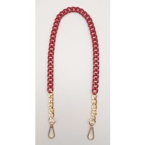 Çanta Aksesuar Renkli Metal 60 cm Kancalı Zincir Kırmızı