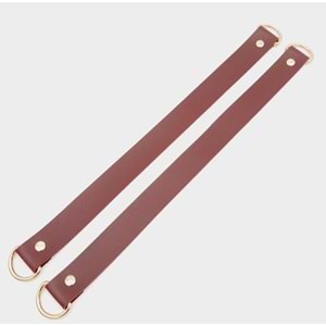 Çanta Aksesuar Suni Deri 38x2.5 cm Bordo Renk Çift Çanta Sapı Light Gold Metalli