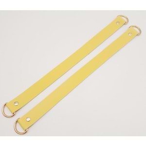 Çanta Aksesuar Suni Deri 38x2.5 cm Sarı Renk Çift Çanta Sapı Light Gold Metalli