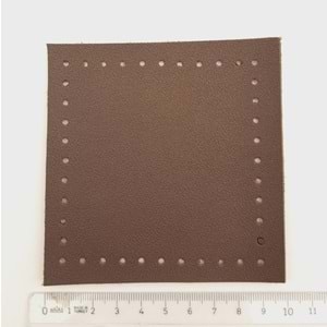 Çanta Aksesuar 10x10 cm Kare Suni Deri Koyu Kahverengi 1 Adet