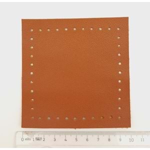 Çanta Aksesuar 10x10 cm Kare Suni Deri Taba Renk 1 Adet