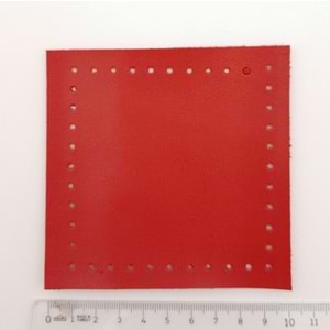 Çanta Aksesuar 10x10 cm Kare Suni Deri Kırmızı Renk 1 Adet