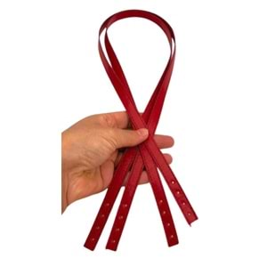 Çanta Aksesuar Slim Model 70x1.2 cm Suni Deri Kırmızı Renk Çift Çanta Sapı