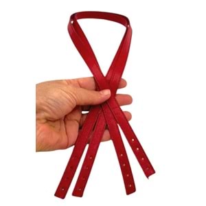 Çanta Aksesuar Slim Model 70x1.2 cm Suni Deri Kırmızı Renk Çift Çanta Sapı