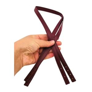 Çanta Aksesuar Slim Model 70x1.2 cm Suni Deri Bordo Renk Çift Çanta Sapı