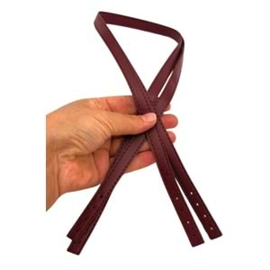 Çanta Aksesuar Slim Model 70x1.2 cm Suni Deri Bordo Renk Çift Çanta Sapı