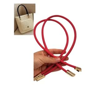 Çanta Aksesuar 60 cm Açık Kırmızı Renk Trend Model Çift Çanta Sapı