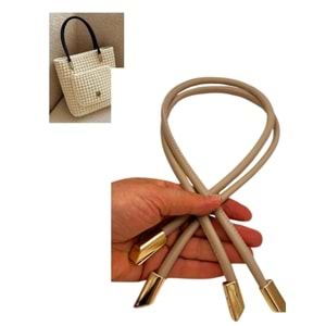 Çanta Aksesuar 60 cm Bej Renk Trend Model Çift Çanta Sapı