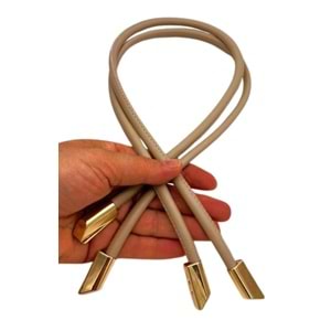 Çanta Aksesuar 60 cm Bej Renk Trend Model Çift Çanta Sapı