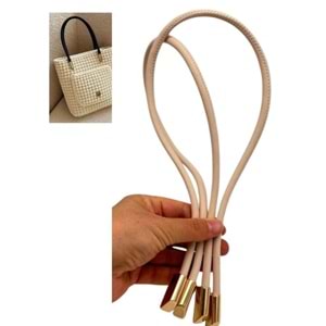 Çanta Aksesuar 60 cm Krem Renk Trend Model Çift Çanta Sapı