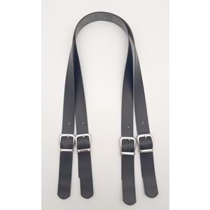 Çanta Aksesuar Tokalı Model Suni Deri Siyah Renk Çift Çanta Sapı Gümüş Metal