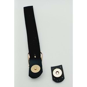 Çanta Aksesuar Tek Kat 18 Cm Suni Deri Siyah Kapak Gümüş Metal