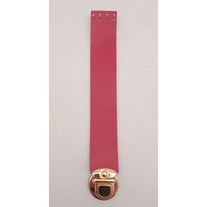 Çanta Aksesuar Fuşya 20x3 Cm Tek Kat Suni Deri Kapak Light Gold Metal