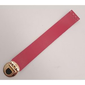 Çanta Aksesuar Fuşya 20x3 Cm Tek Kat Suni Deri Kapak Light Gold Metal