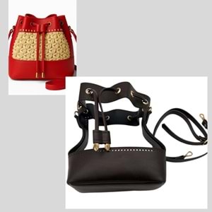 Çanta Aksesuar Torba Model Çanta Yapım Aparatı Koyu Kahve Light Gold Metalli