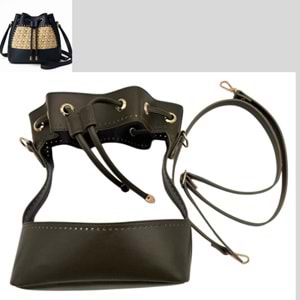 Çanta Aksesuar Torba Model Çanta Yapım Aparatı Haki Renk Light Gold Metalli