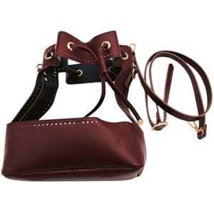 Çanta Aksesuar Torba Model Çanta Yapım Aparatı Bordo Renk Light Gold Metalli