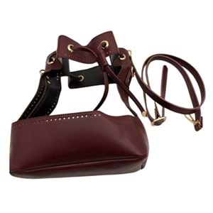 Çanta Aksesuar Torba Model Çanta Yapım Aparatı Bordo Renk Light Gold Metalli