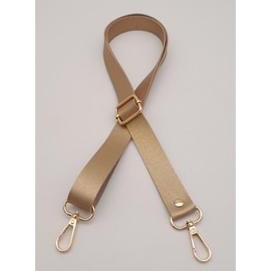 Çanta Aksesuar Suni Deri Ayarlı Çanta Sapı 120X2.4 Cm Gold Renk Gold Metal