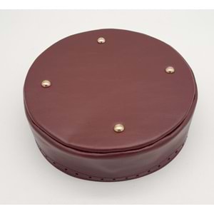 Çanta Aksesuar Bordo Suni Deri 22 cm Yuvarlak Yüksek Çanta Tabanı Light Gold Metalli