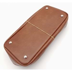 Çanta Aksesuar Taba Suni Deri 28x13 cm Yüksek Çanta Tabanı Gümüş Metalli