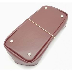 Çanta Aksesuar Bordo Suni Deri 28x13 cm Yüksek Çanta Tabanı Gümüş Metalli
