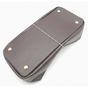 Çanta Aksesuar Koyu Kahverengi Suni Deri 28x13 cm Yüksek Çanta Tabanı Light Gold Metalli