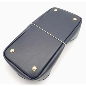 Çanta Aksesuar Lacivert Suni Deri 28x13 cm Yüksek Çanta Tabanı Light Gold Metalli