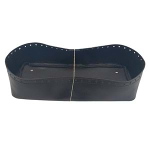 Çanta Aksesuar Siyah Suni Deri 28x13 cm Yüksek Çanta Tabanı Light Gold Metalli